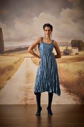 Willa Crush Dress - Steel Blue